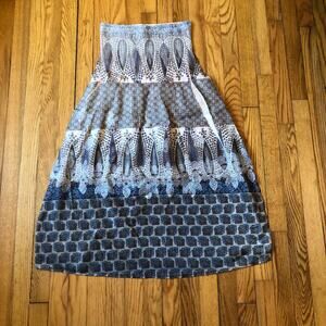 Anthropologie Lapis NWOT Paisley Geo Print Stretch Top Strapless Dress One Size